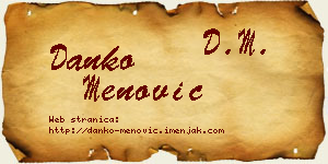 Danko Menović vizit kartica